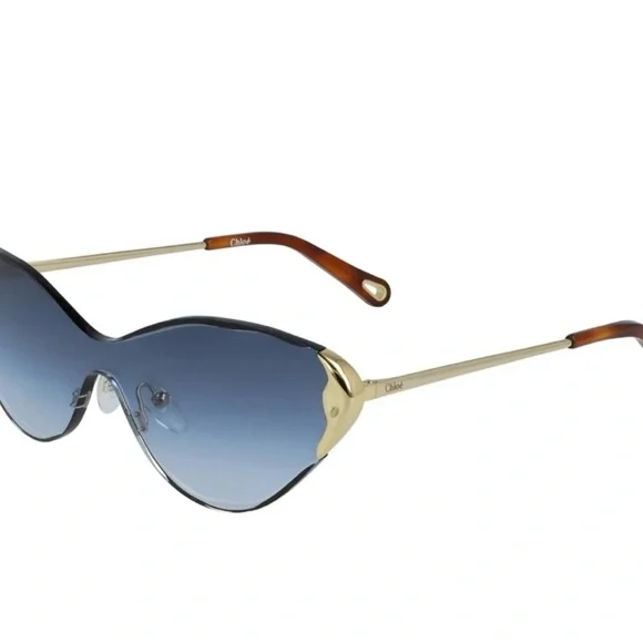 Chloé Bleux Ombré Almonde Eye Gold frame shades sunglasses tortoise arms - Picture 6 of 12